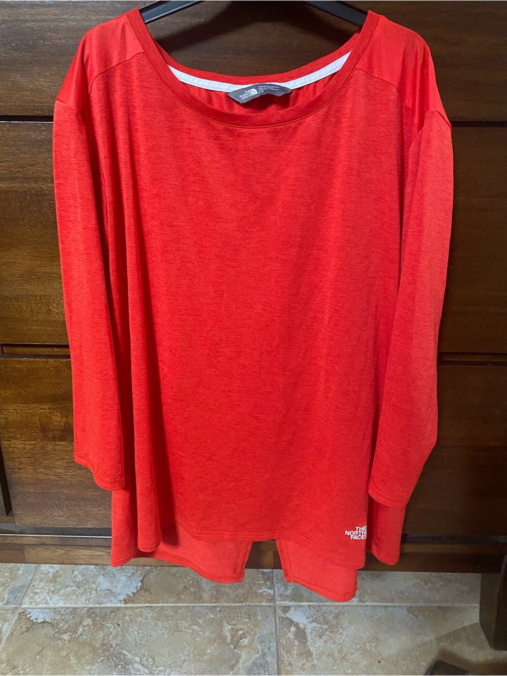 The North Face Red Inlux Relaxed Crewneck 3/4  Sleeve